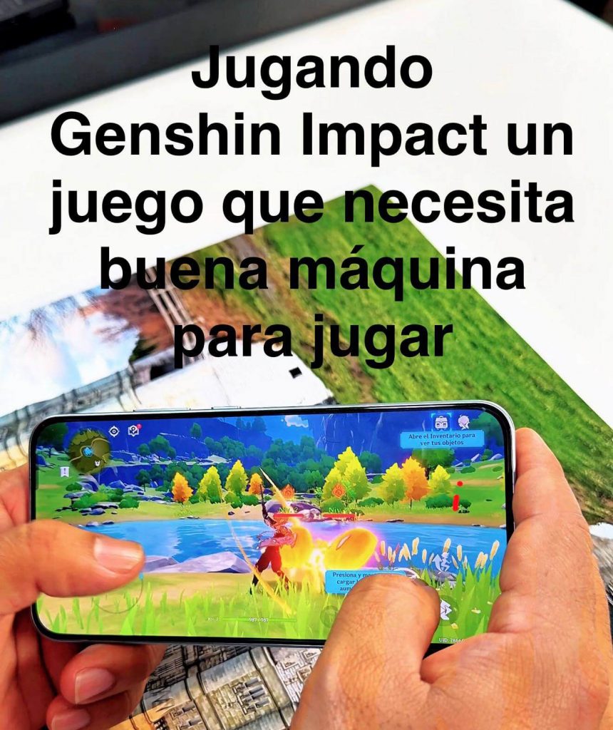 Jugando Genshin Impact en el OPPO A6 PRO 5G un juego que necesita buena máquina para ser jugado